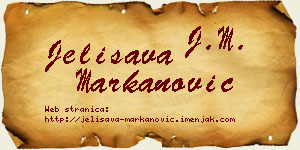 Jelisava Markanović vizit kartica